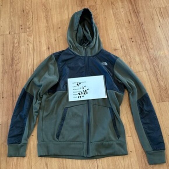 The North Face Climb On Full-Zip Hoodie Green/Black. Fleece Lined. - Picture 2 of 8